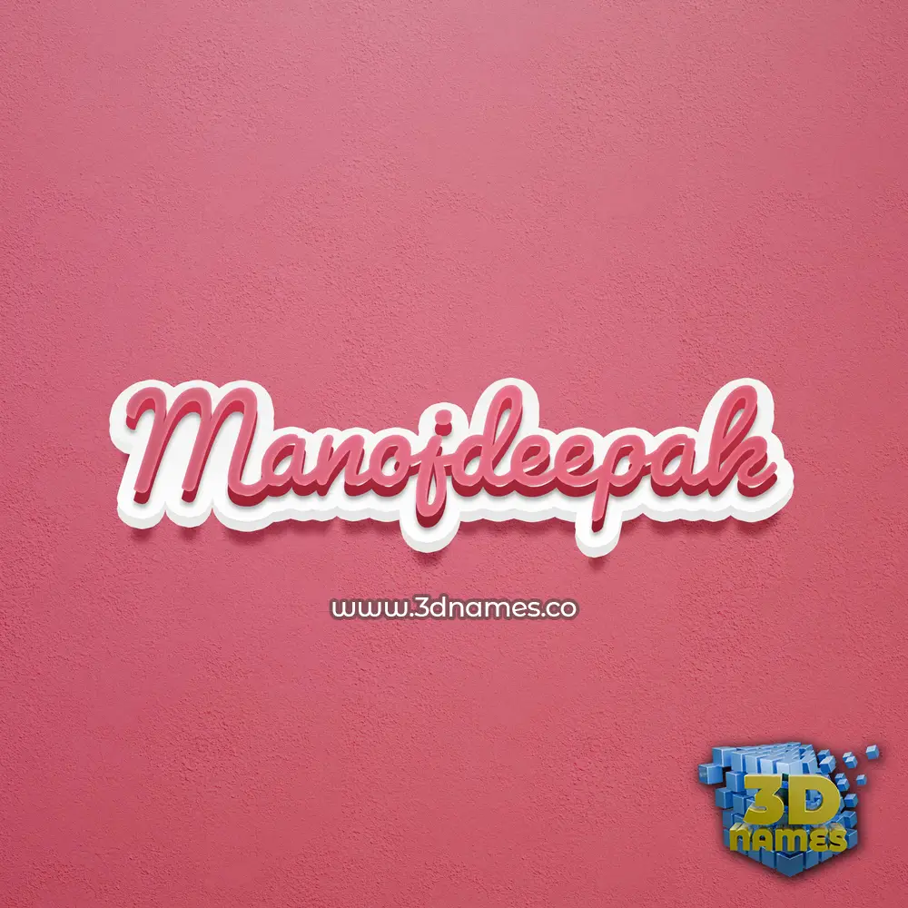 manojdeepak in Red Scribble style - 3D name wallpaper