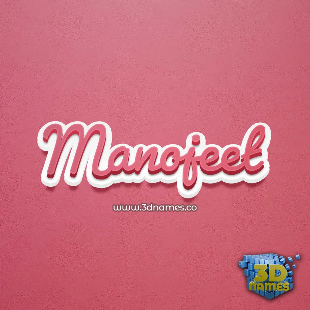 manojeet in Red Scribble style - 3D name wallpaper