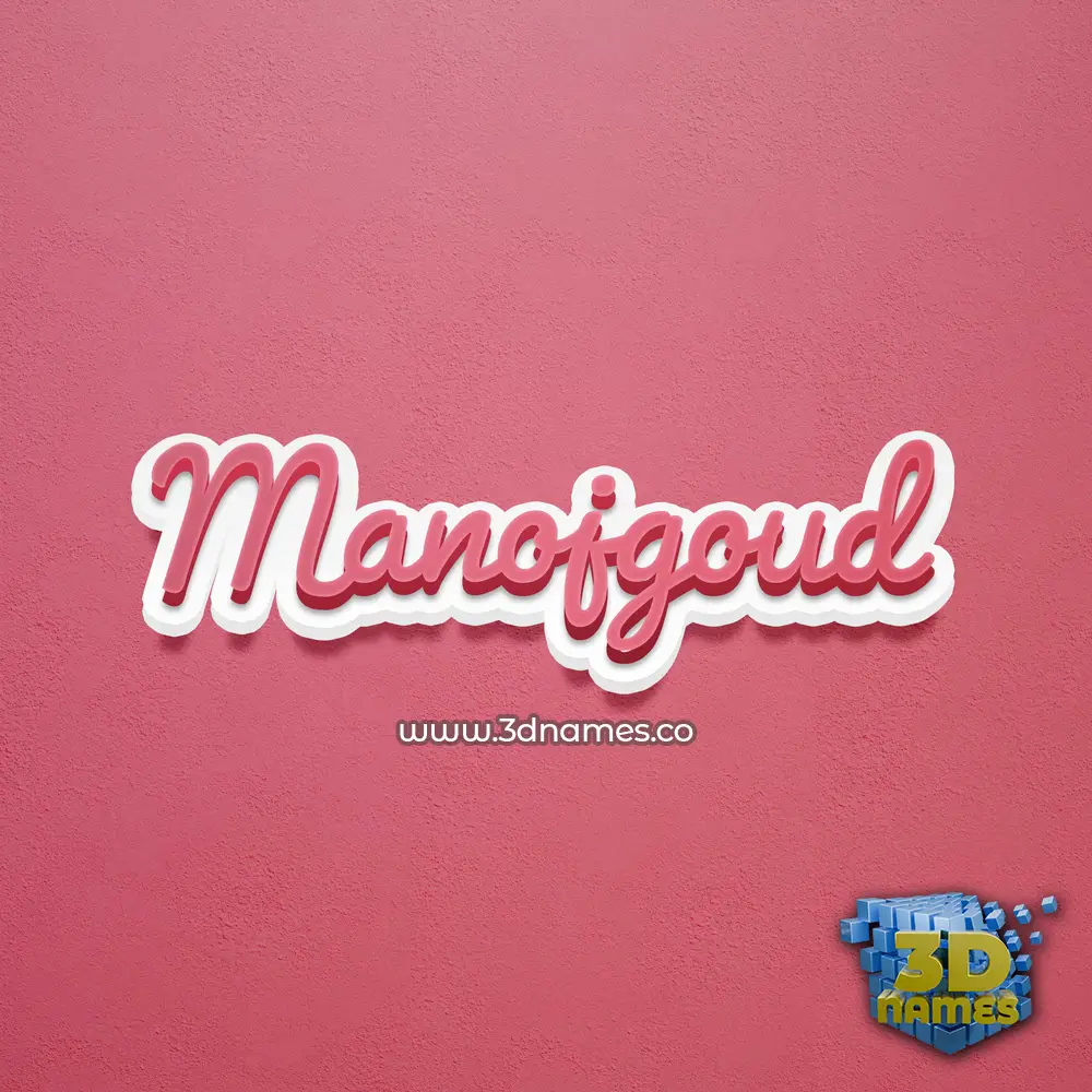 manojgoud in Red Scribble style - 3D name wallpaper
