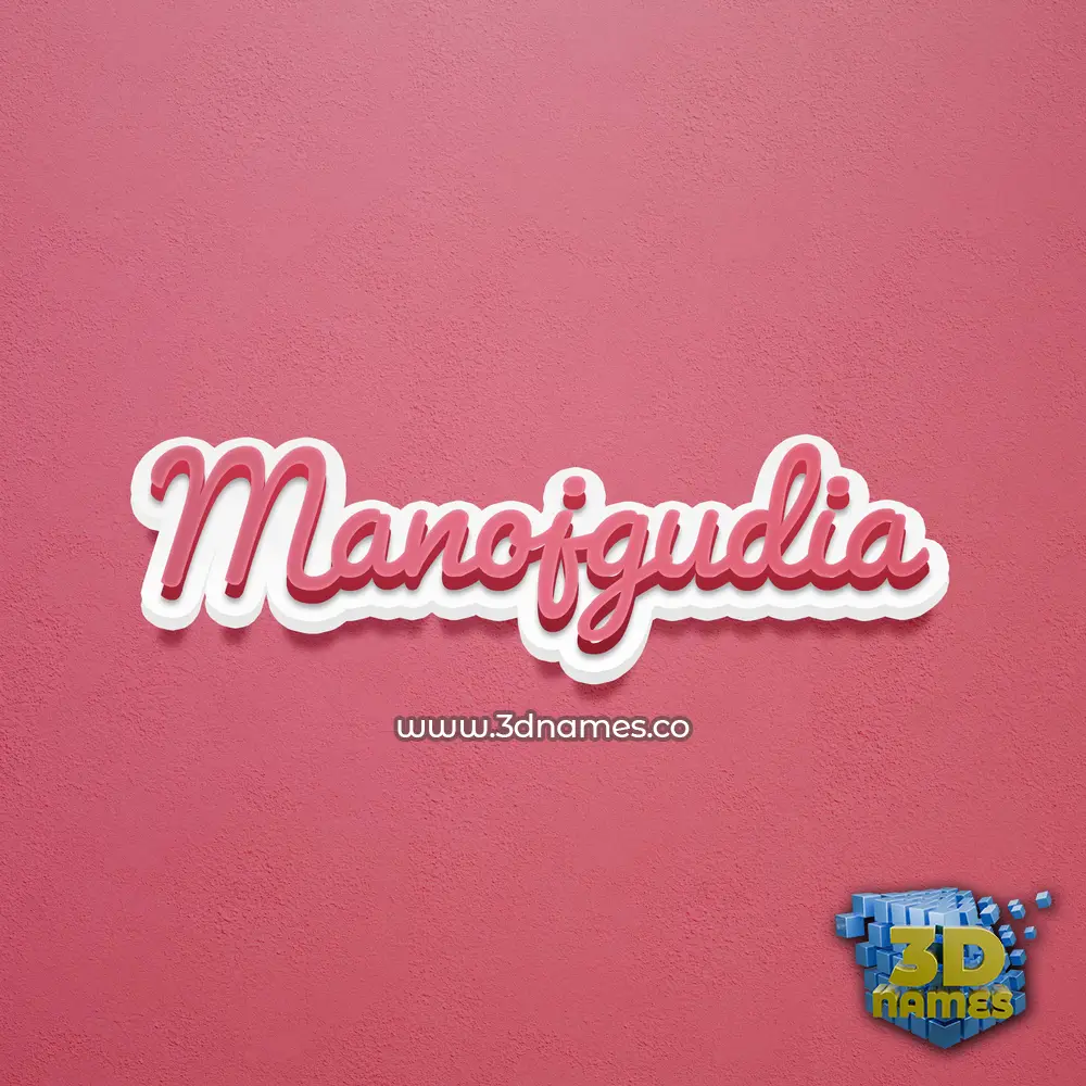 manojgudia in Red Scribble style - 3D name wallpaper