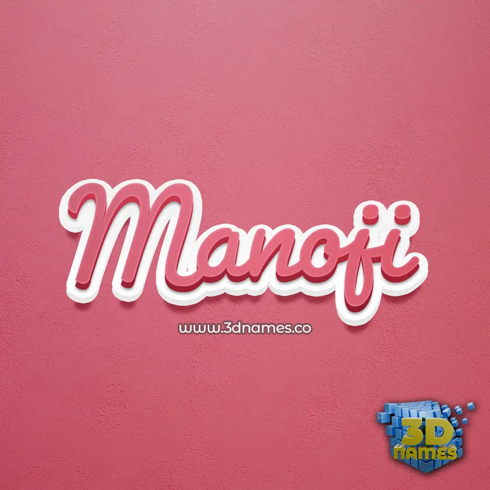 manoji in Red Scribble style - 3D name wallpaper
