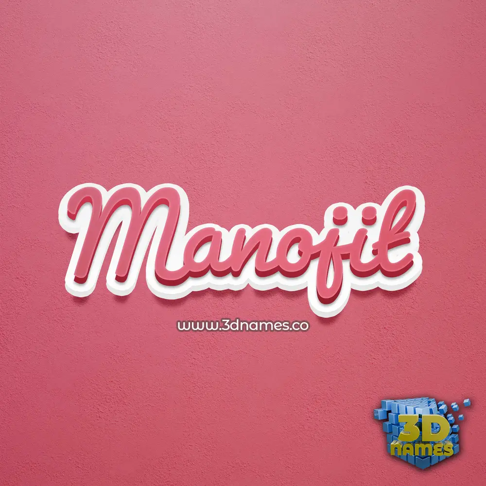 manojit in Red Scribble style - 3D name wallpaper