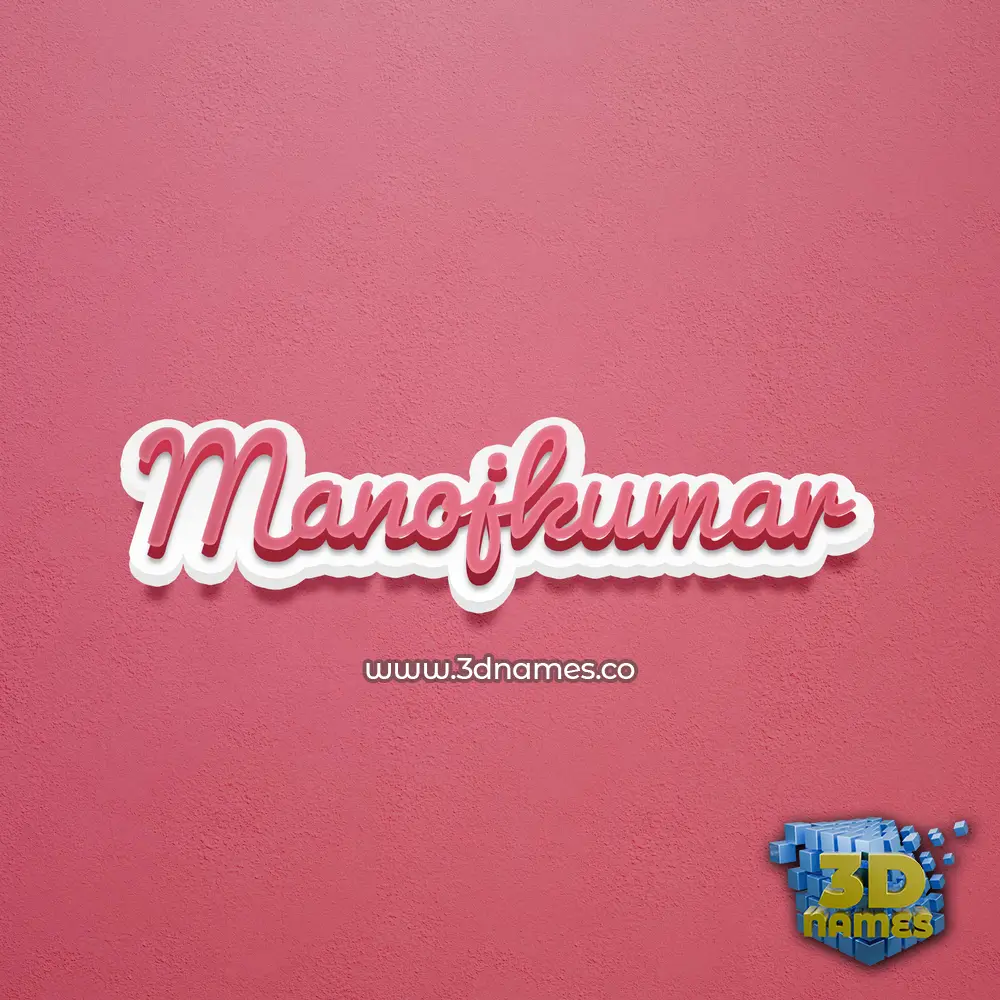 manojkumar in Red Scribble style - 3D name wallpaper