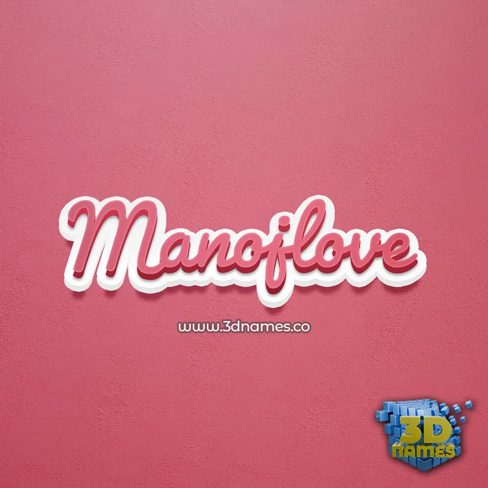 manojlove in Red Scribble style - 3D name wallpaper