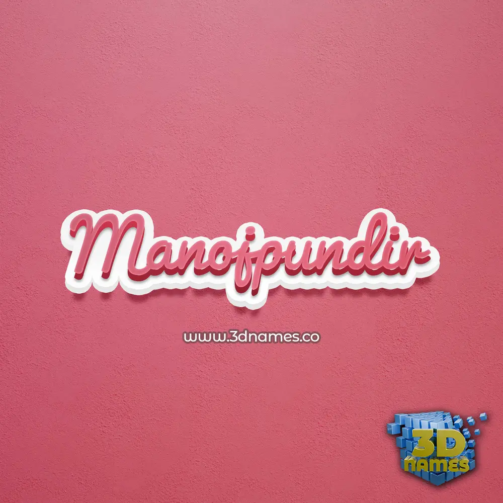 manojpundir in Red Scribble style - 3D name wallpaper