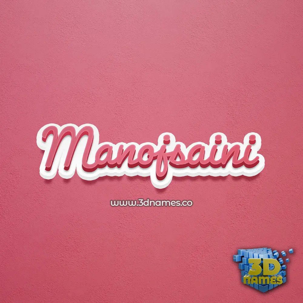 manojsaini in Red Scribble style - 3D name wallpaper