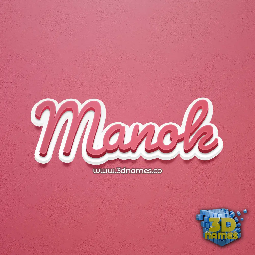 manok in Red Scribble style - 3D name wallpaper