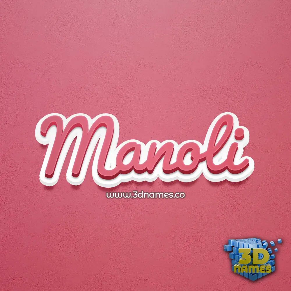 manoli in Red Scribble style - 3D name wallpaper