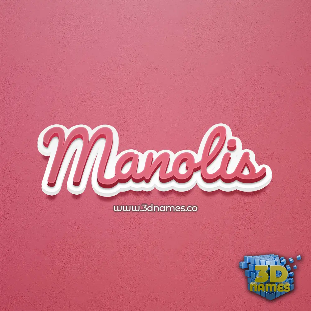 manolis in Red Scribble style - 3D name wallpaper