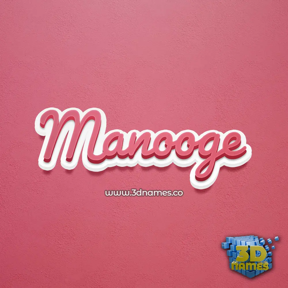 manooge in Red Scribble style - 3D name wallpaper