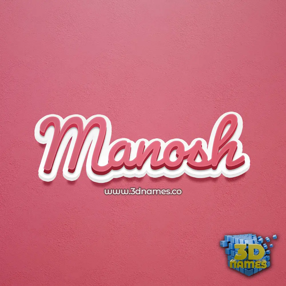 manosh in Red Scribble style - 3D name wallpaper
