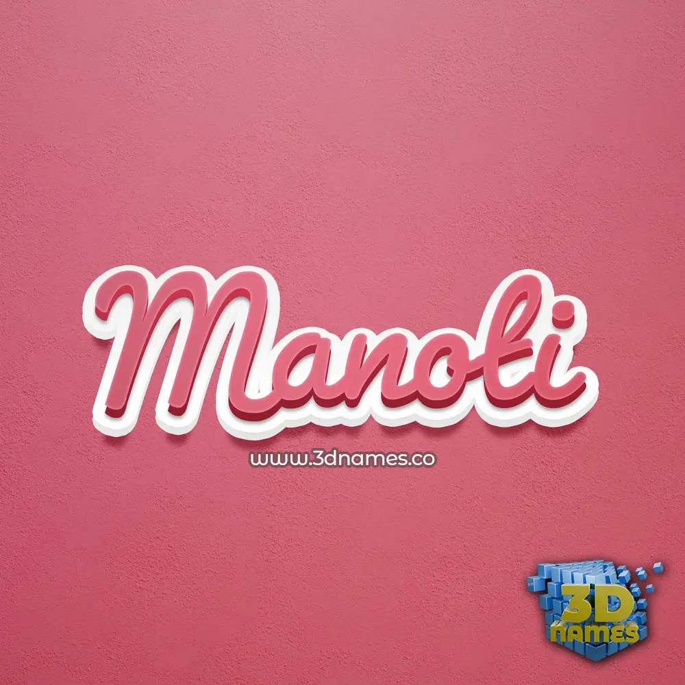 manoti in Red Scribble style - 3D name wallpaper
