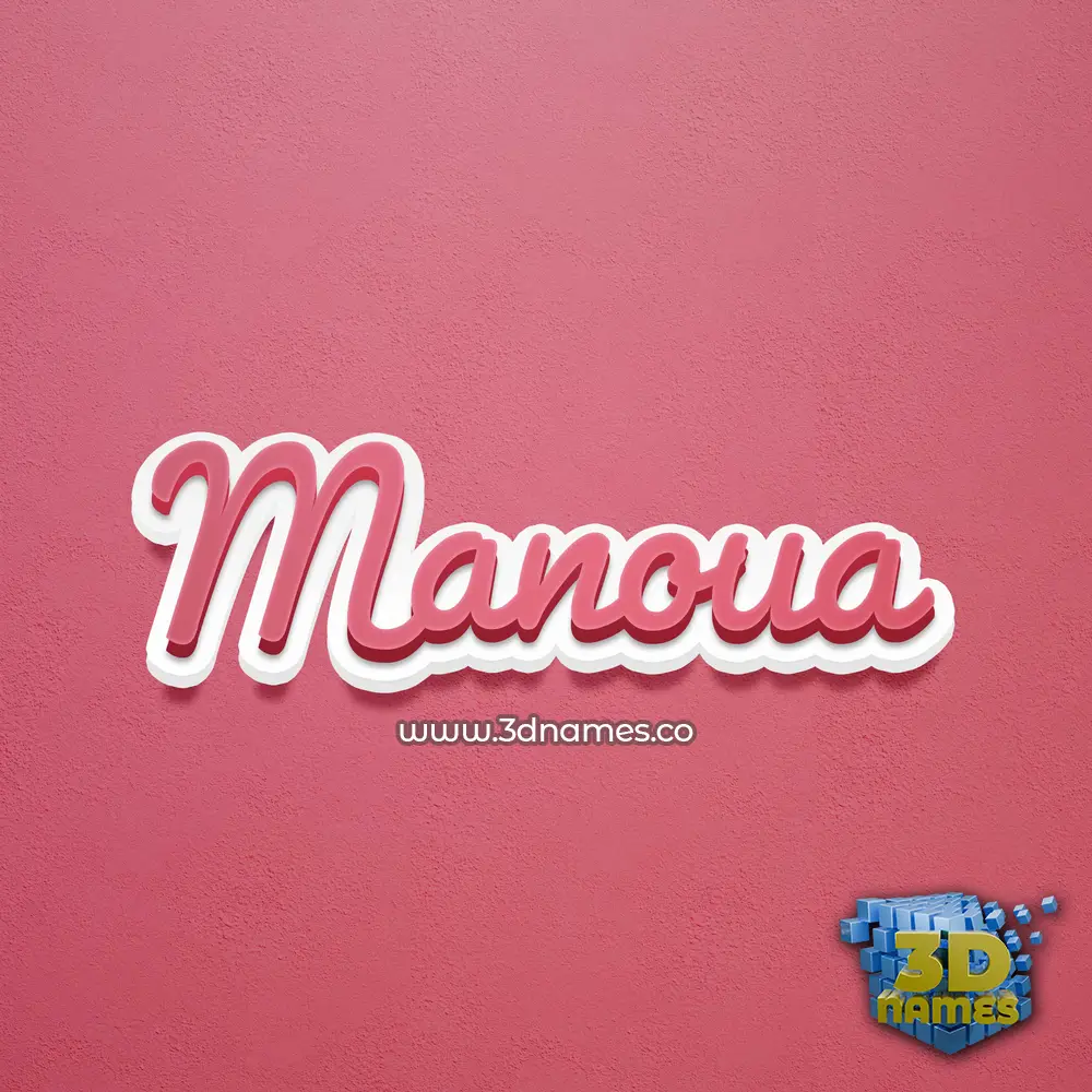 manoua in Red Scribble style - 3D name wallpaper