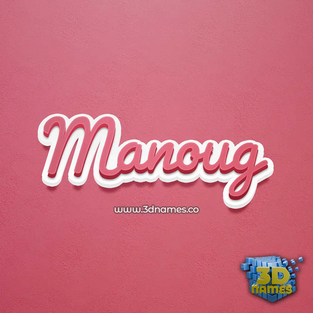 manoug in Red Scribble style - 3D name wallpaper