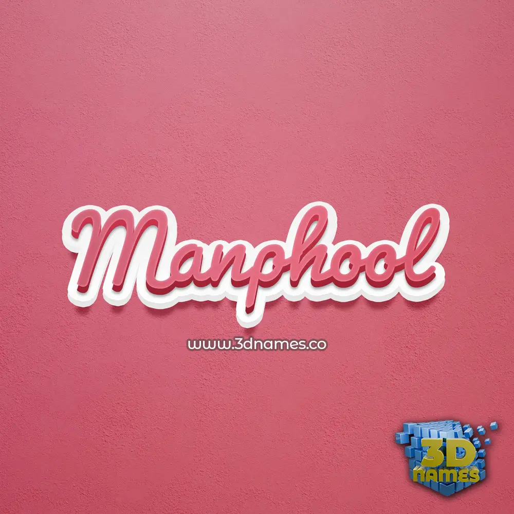 manphool in Red Scribble style - 3D name wallpaper