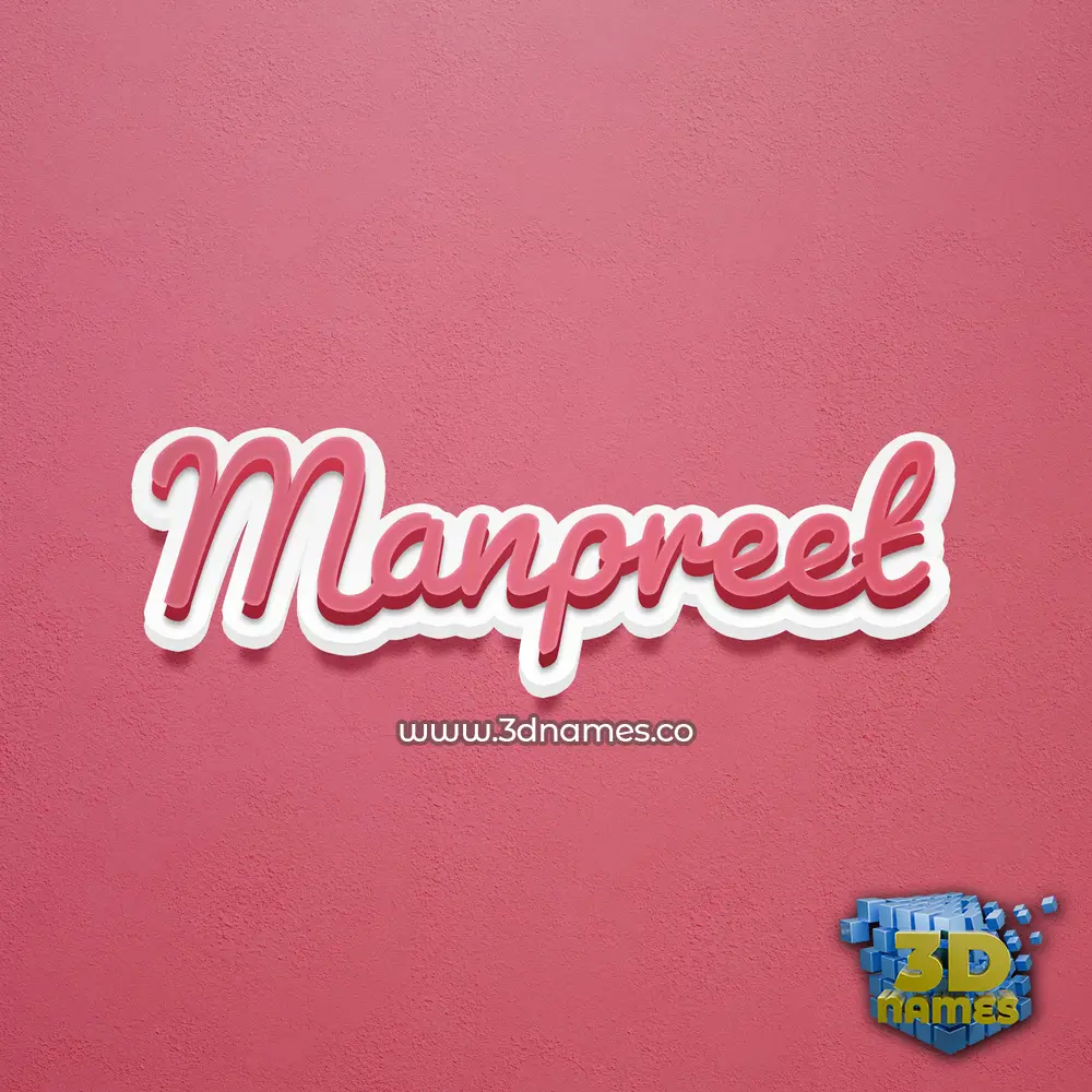 manpreet in Red Scribble style - 3D name wallpaper