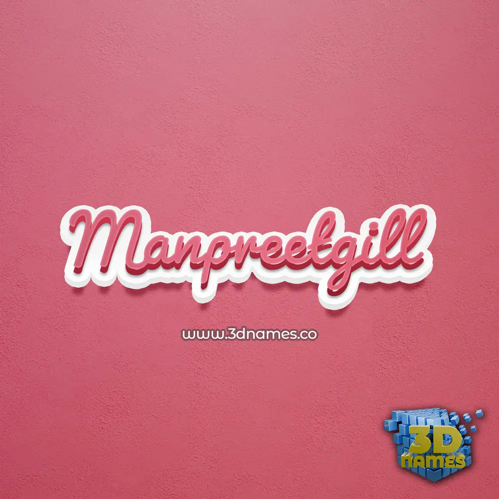 manpreetgill in Red Scribble style - 3D name wallpaper