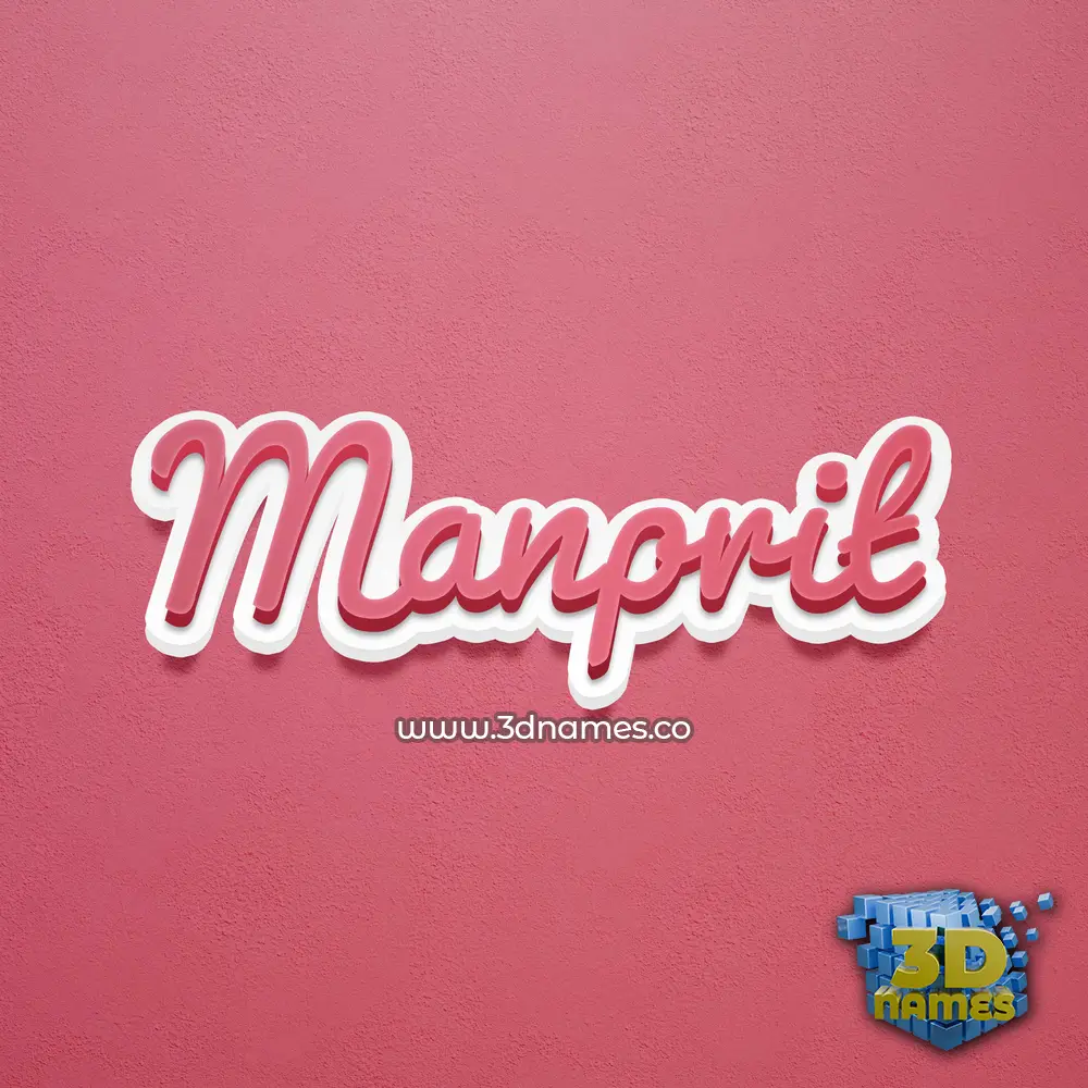 manprit in Red Scribble style - 3D name wallpaper