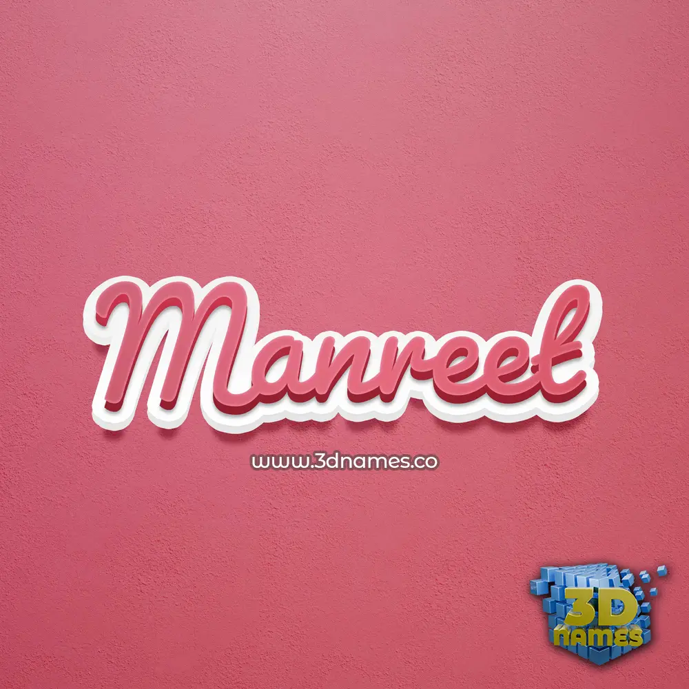 manreet in Red Scribble style - 3D name wallpaper