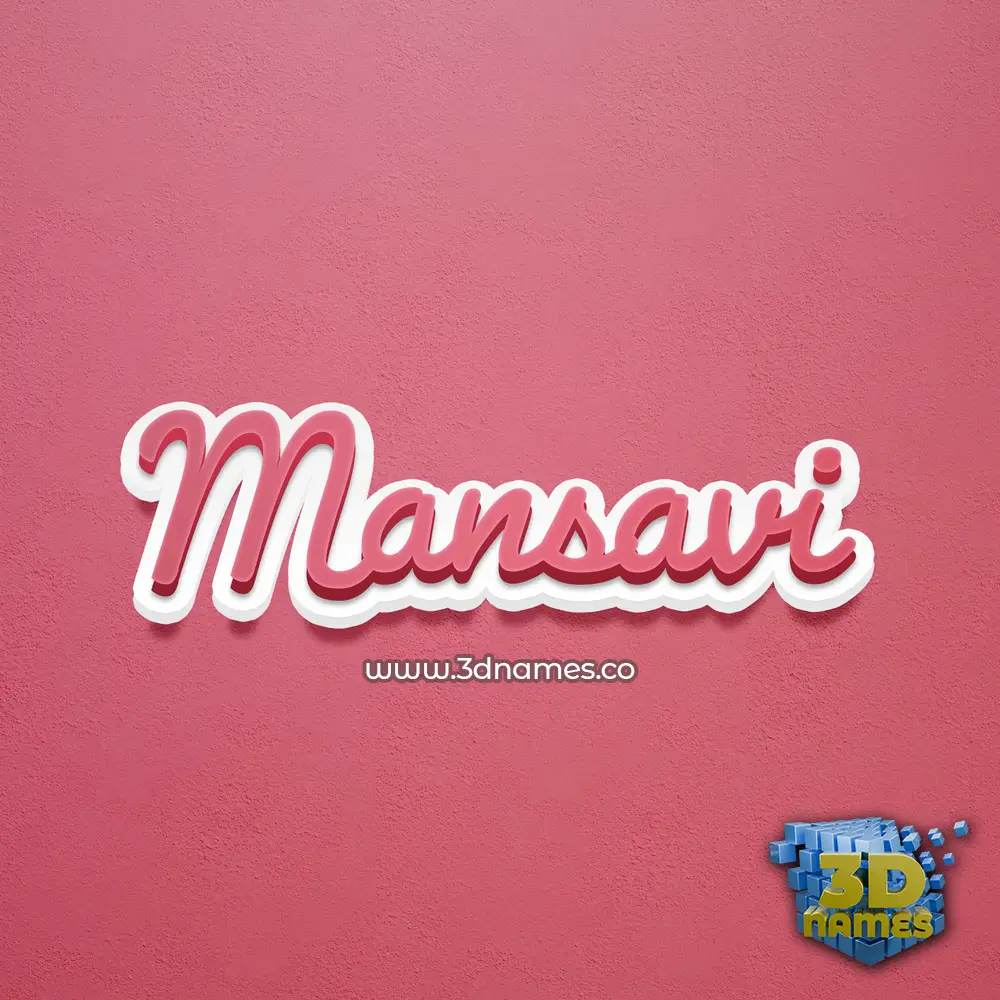 mansavi in Red Scribble style - 3D name wallpaper