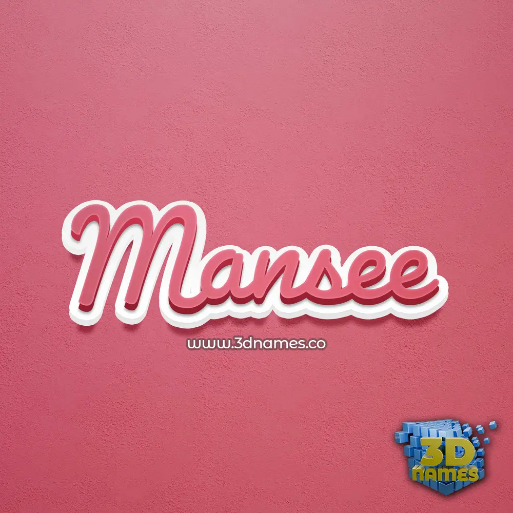 mansee in Red Scribble style - 3D name wallpaper