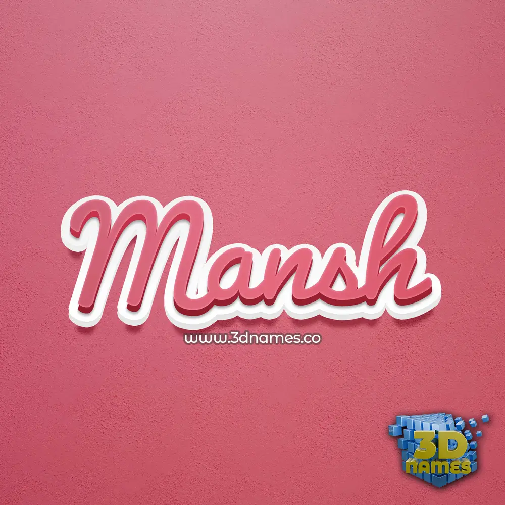mansh in Red Scribble style - 3D name wallpaper