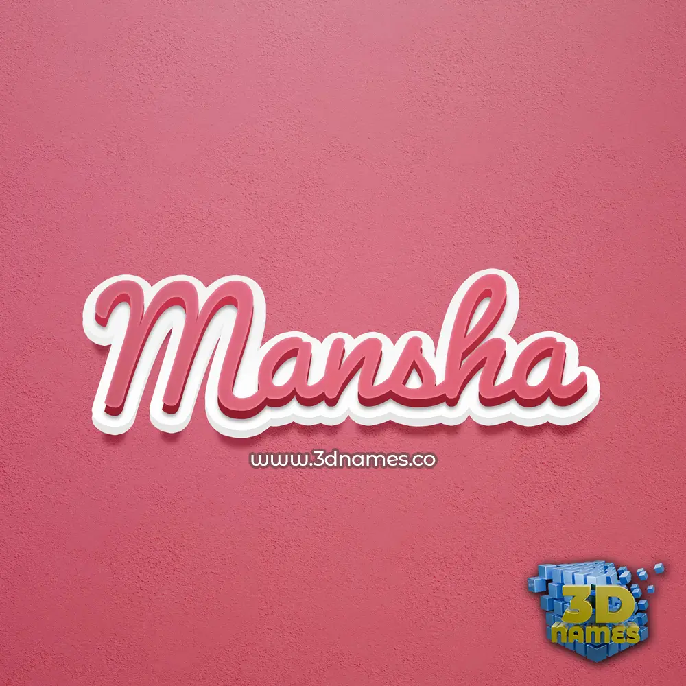 mansha in Red Scribble style - 3D name wallpaper