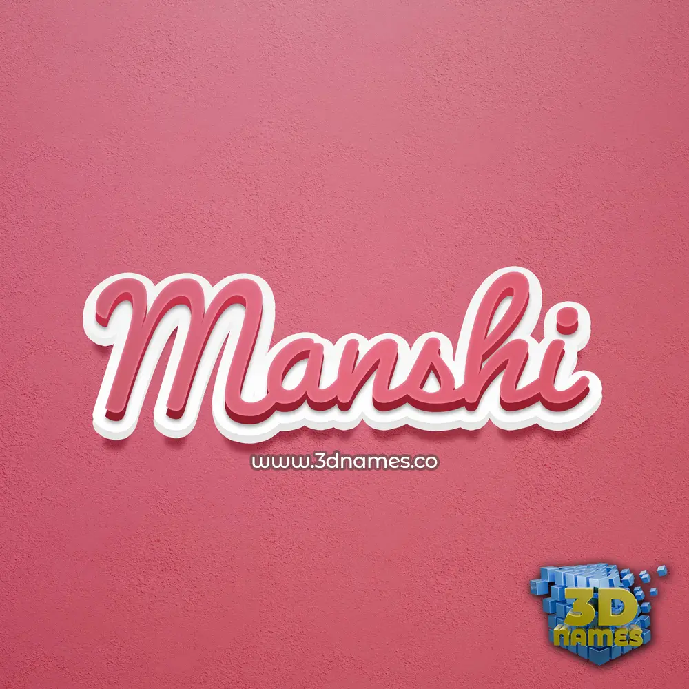 manshi in Red Scribble style - 3D name wallpaper
