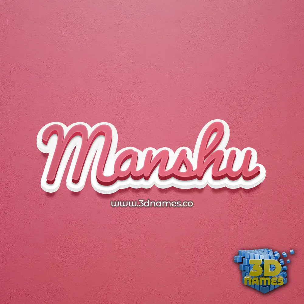 manshu in Red Scribble style - 3D name wallpaper