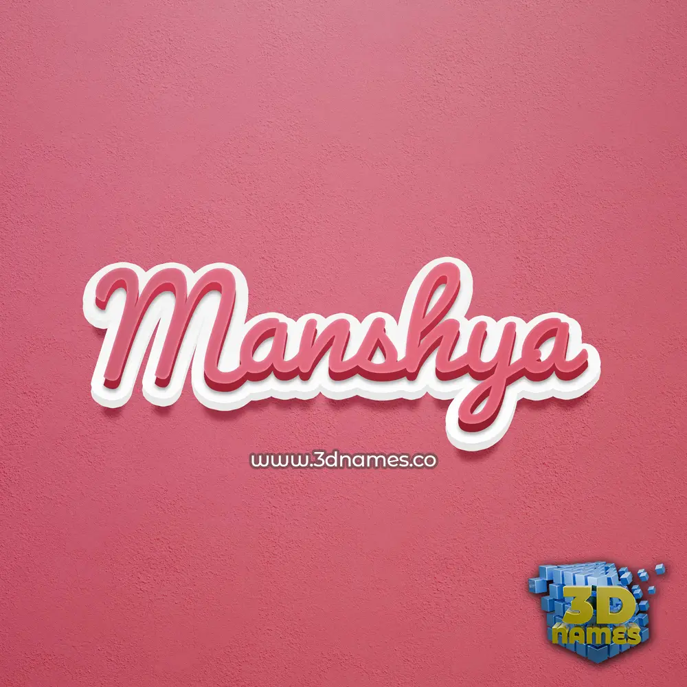 manshya in Red Scribble style - 3D name wallpaper