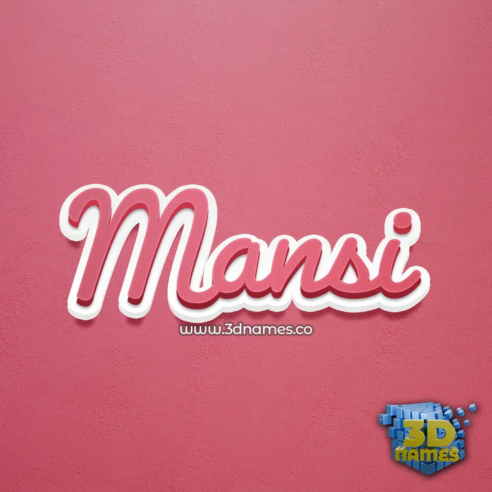 mansi in Red Scribble style - 3D name wallpaper