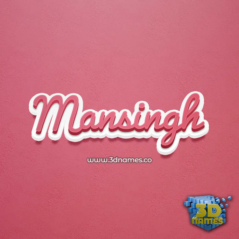 mansingh in Red Scribble style - 3D name wallpaper