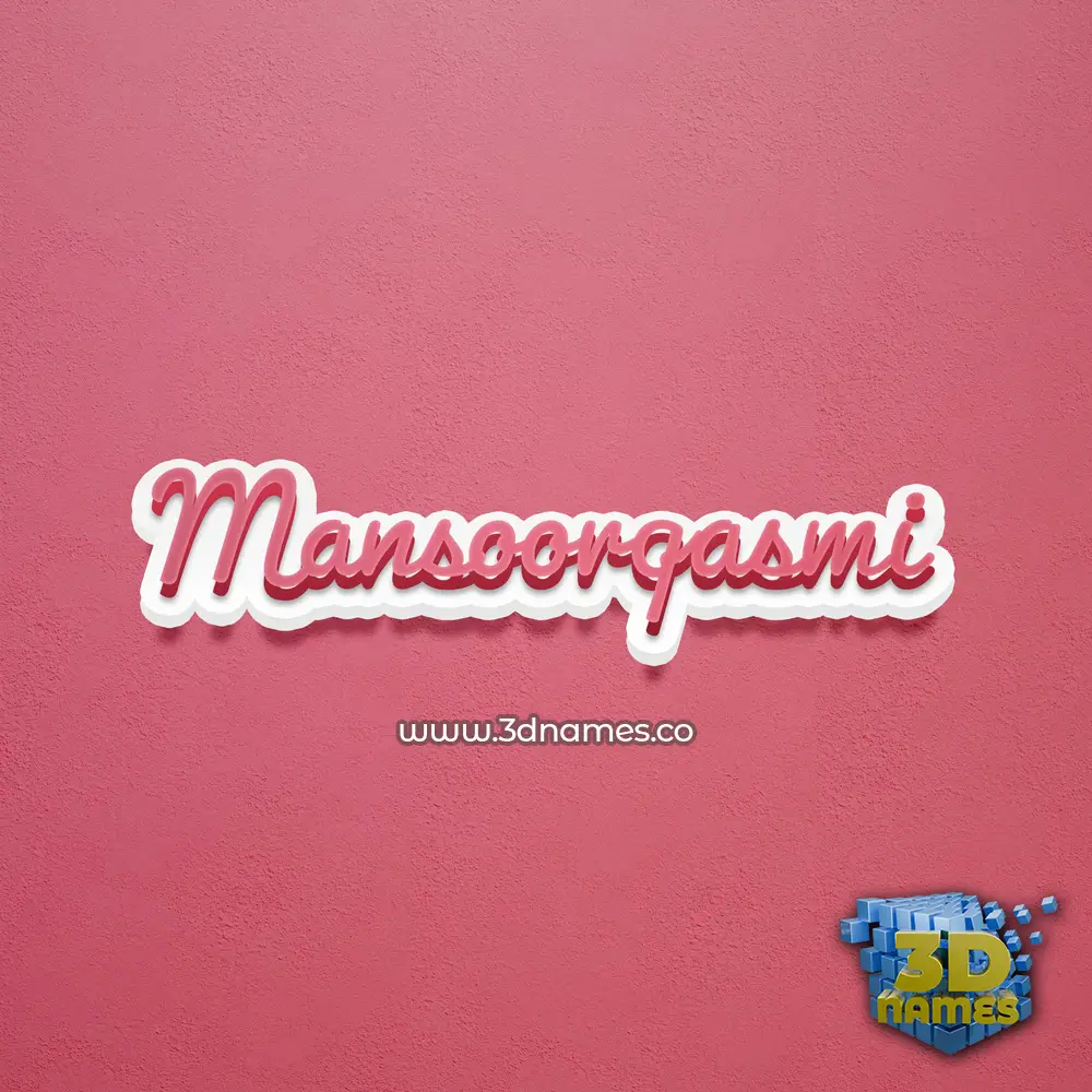 mansoorqasmi in Red Scribble style - 3D name wallpaper