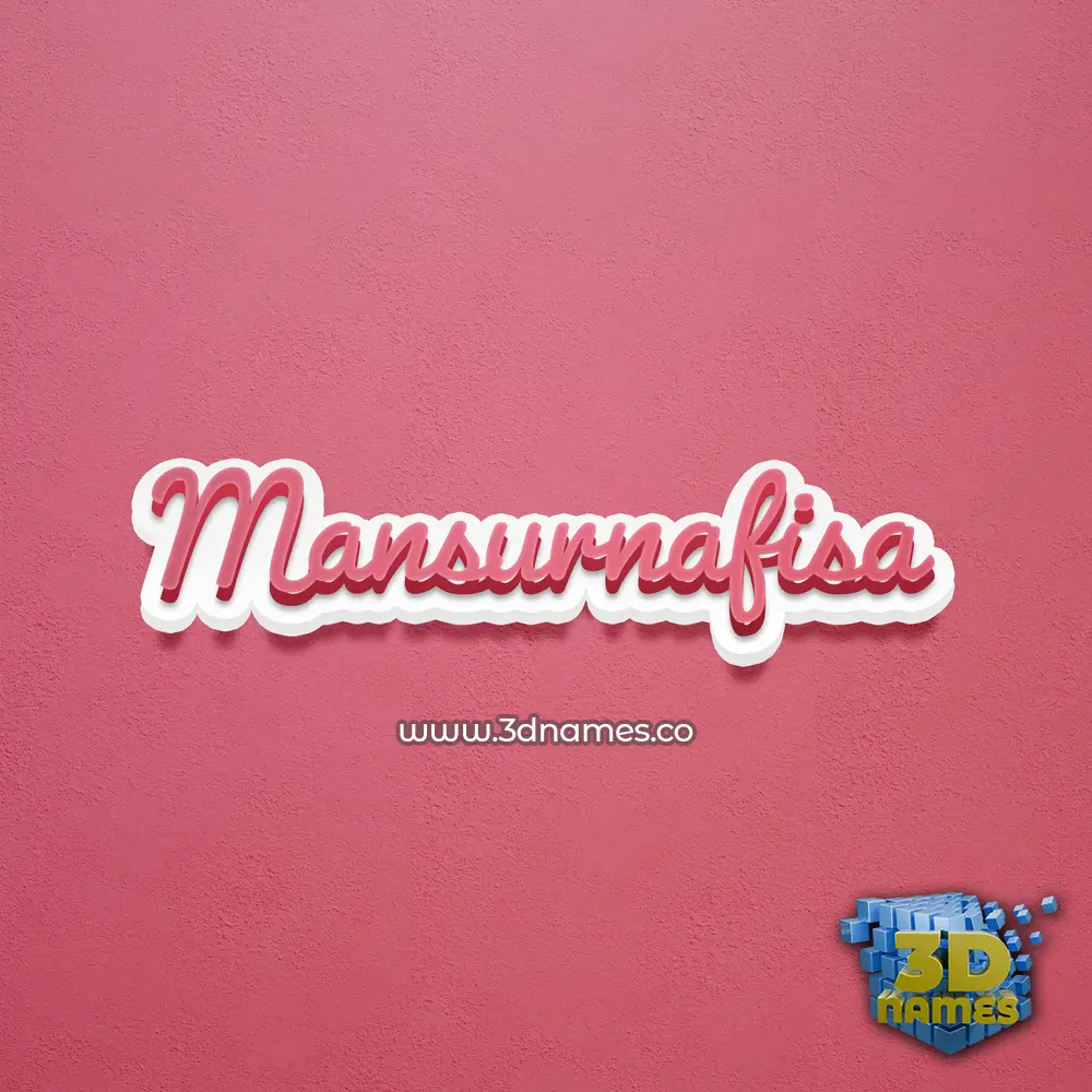 mansurnafisa in Red Scribble style - 3D name wallpaper