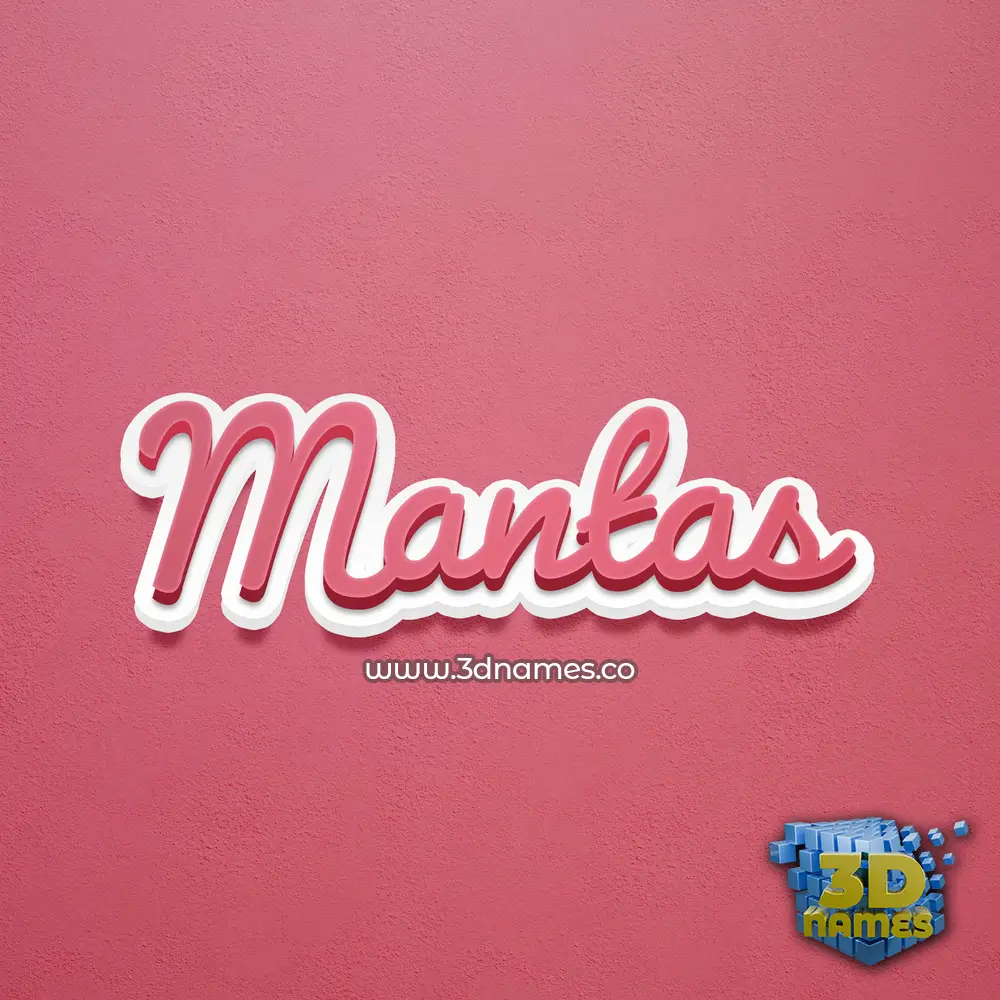 mantas in Red Scribble style - 3D name wallpaper