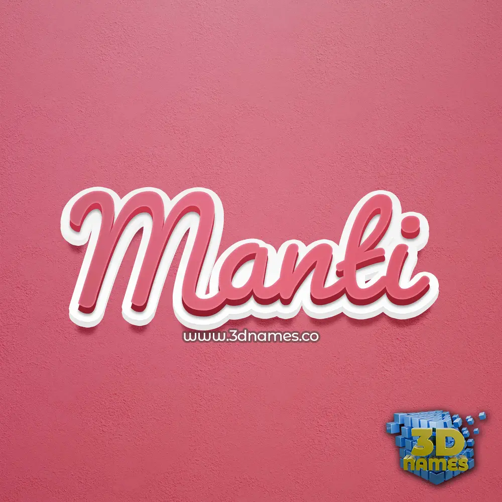 manti in Red Scribble style - 3D name wallpaper
