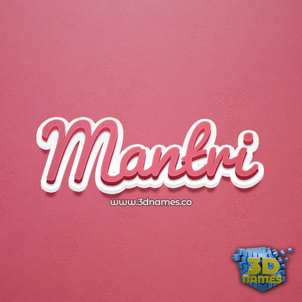 mantri in Red Scribble style - 3D name wallpaper