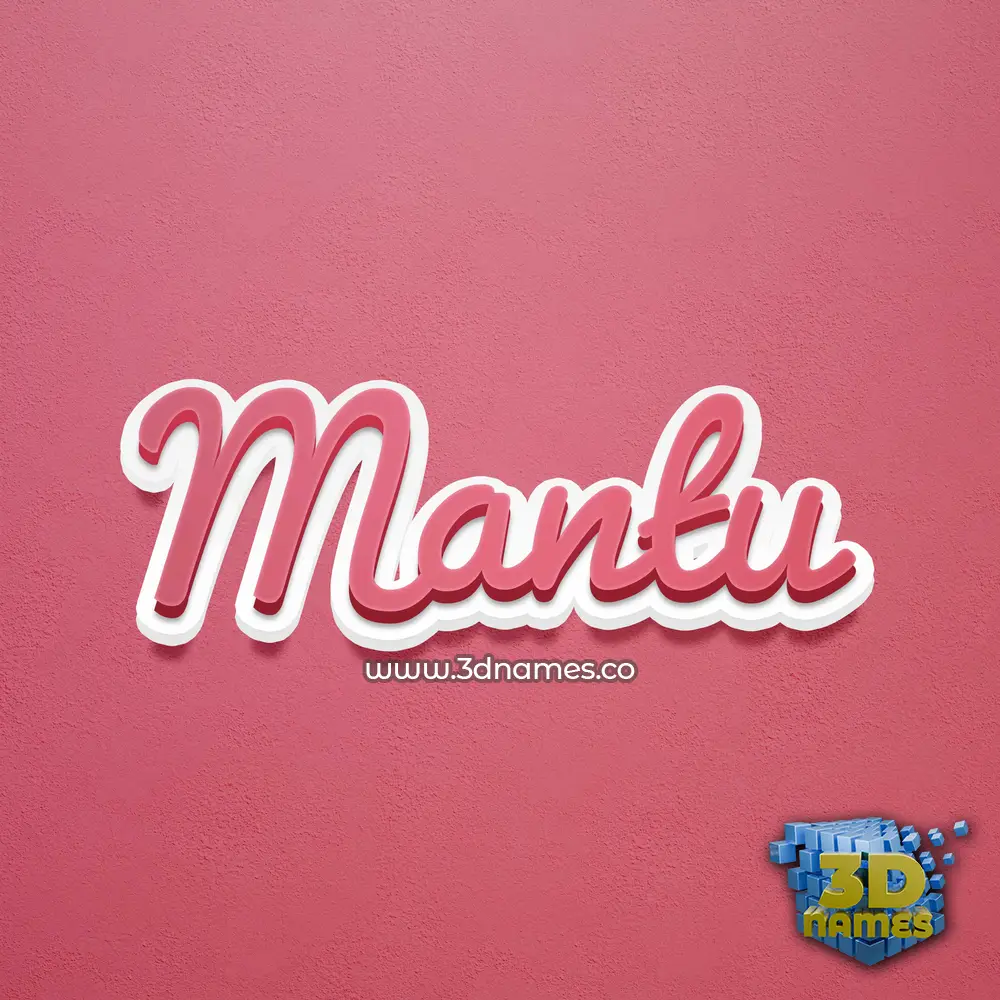 mantu in Red Scribble style - 3D name wallpaper