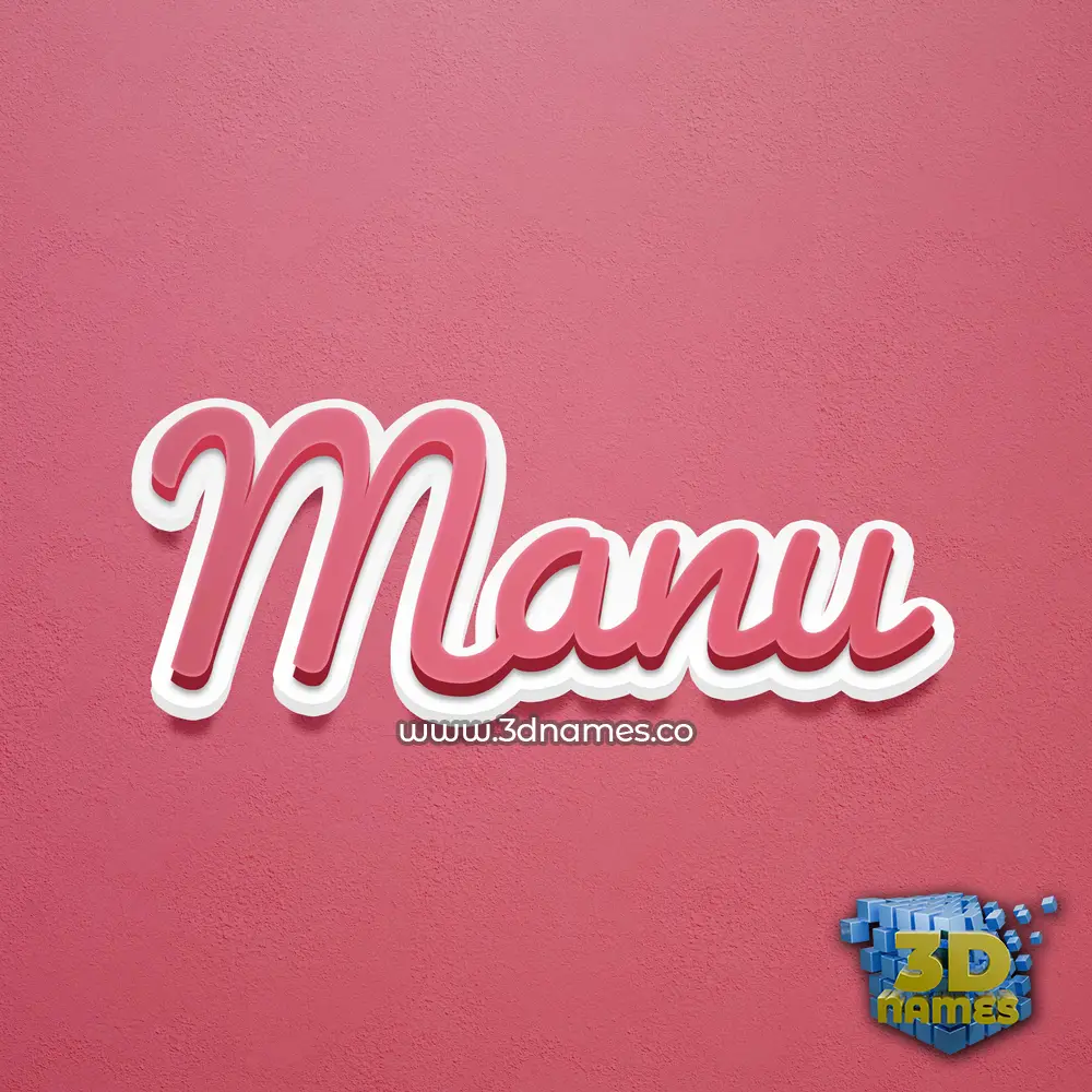 manu in Red Scribble style - 3D name wallpaper