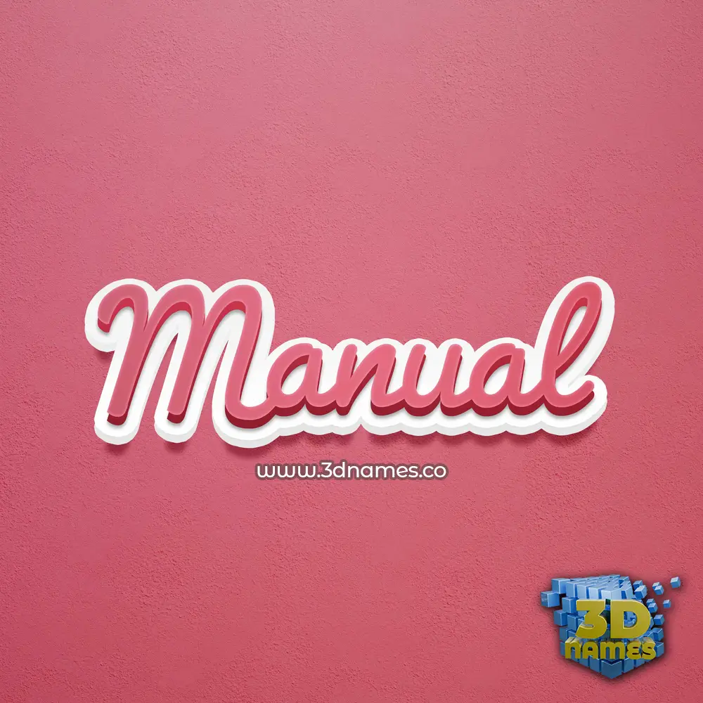 manual in Red Scribble style - 3D name wallpaper