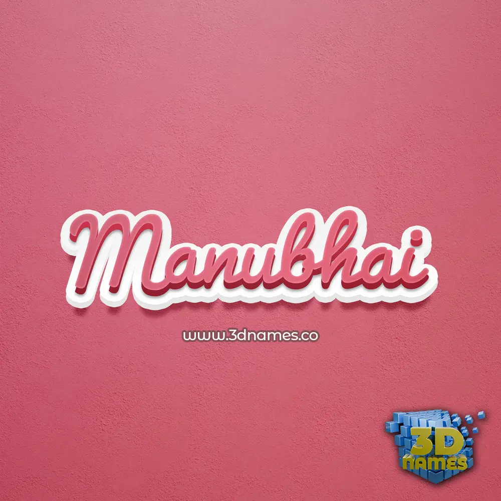manubhai in Red Scribble style - 3D name wallpaper