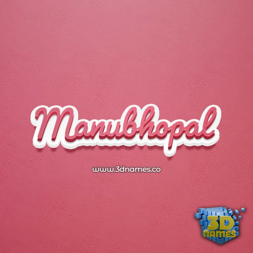 manubhopal in Red Scribble style - 3D name wallpaper