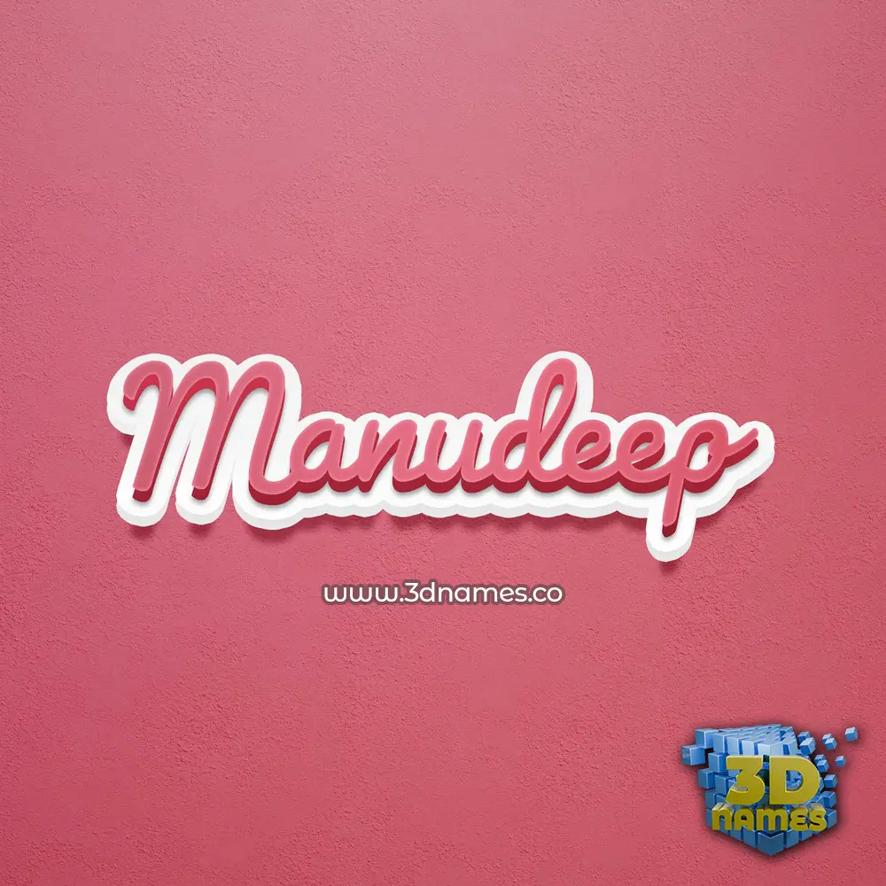 manudeep in Red Scribble style - 3D name wallpaper