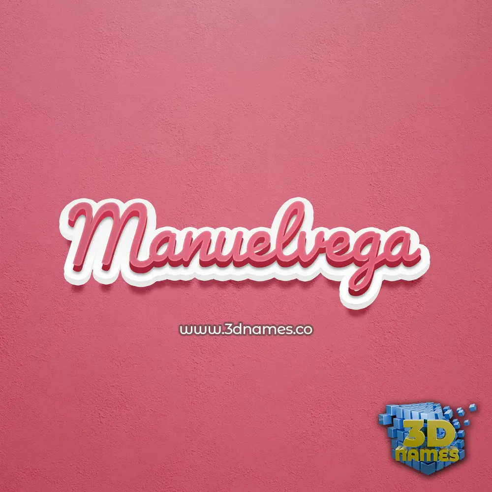 manuelvega in Red Scribble style - 3D name wallpaper