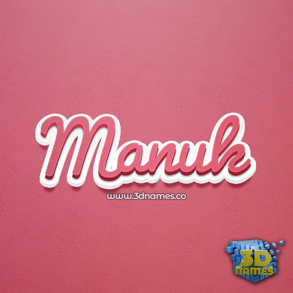 manuk in Red Scribble style - 3D name wallpaper