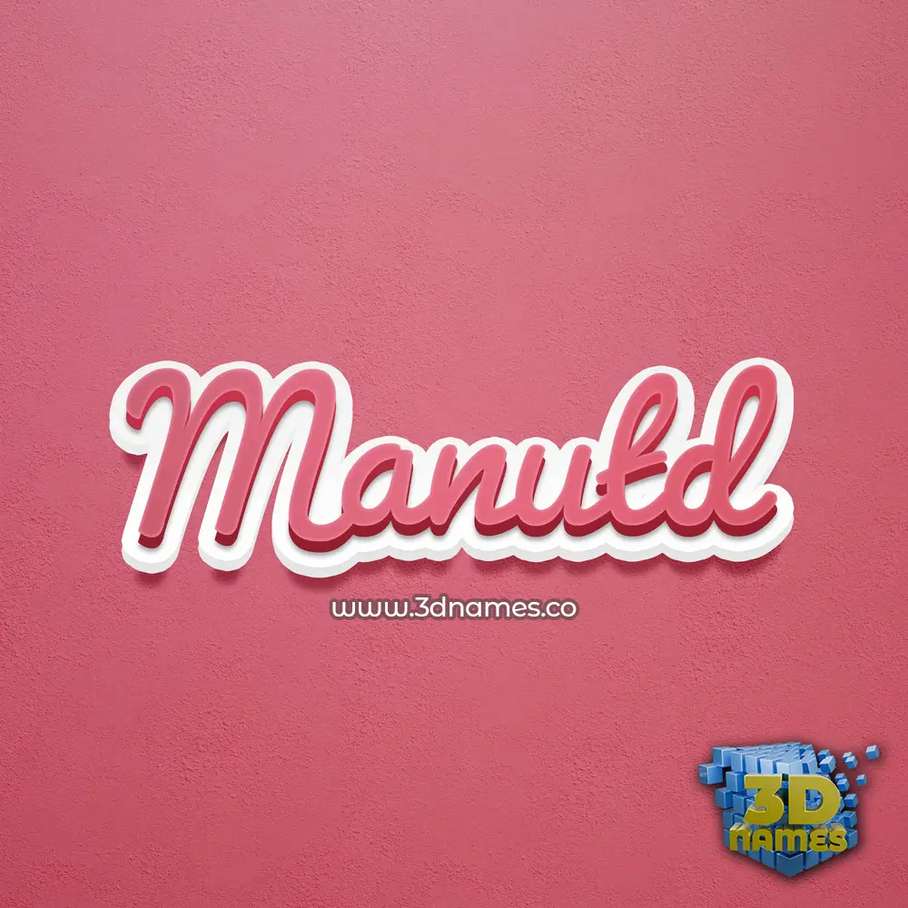 manutd in Red Scribble style - 3D name wallpaper