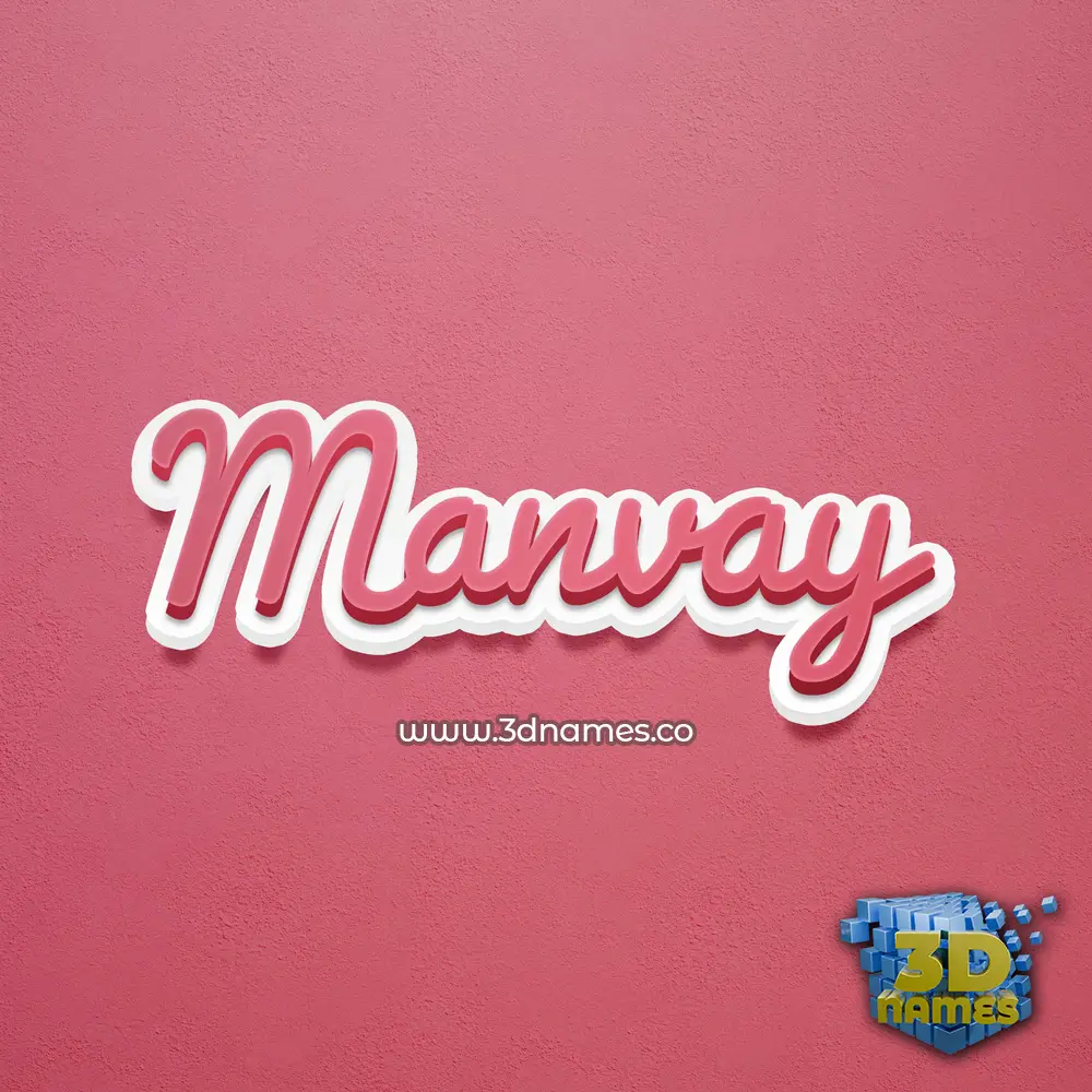 manvay in Red Scribble style - 3D name wallpaper