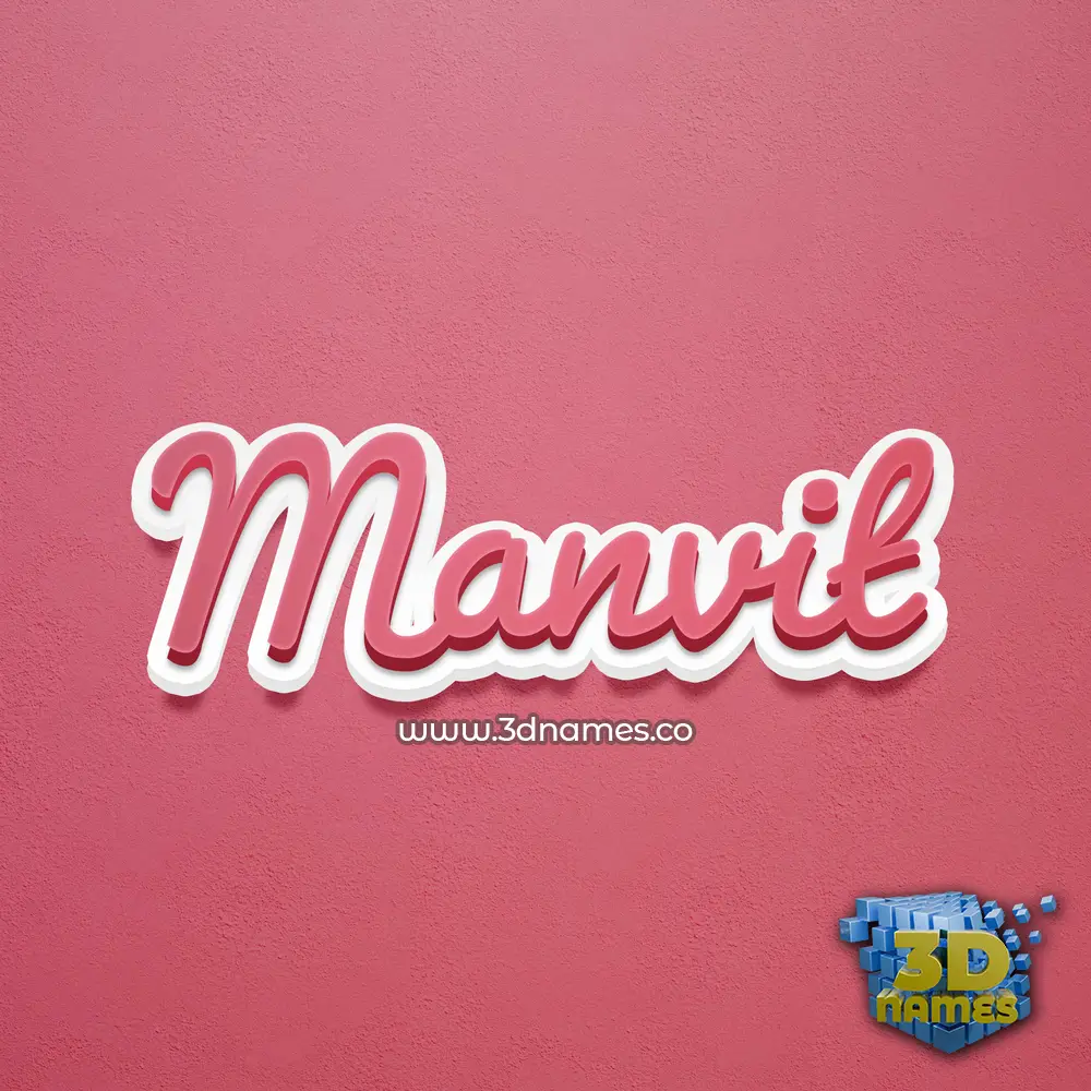 manvit in Red Scribble style - 3D name wallpaper