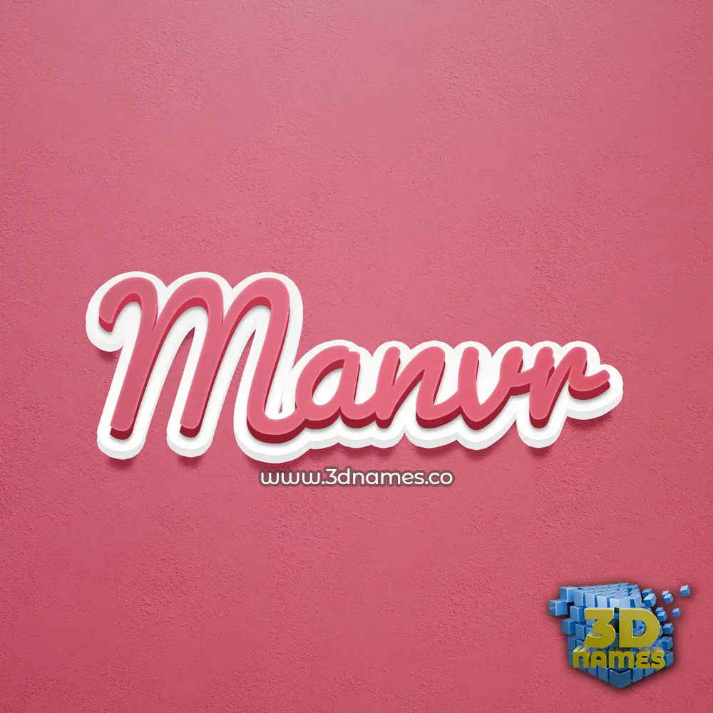 manvr in Red Scribble style - 3D name wallpaper