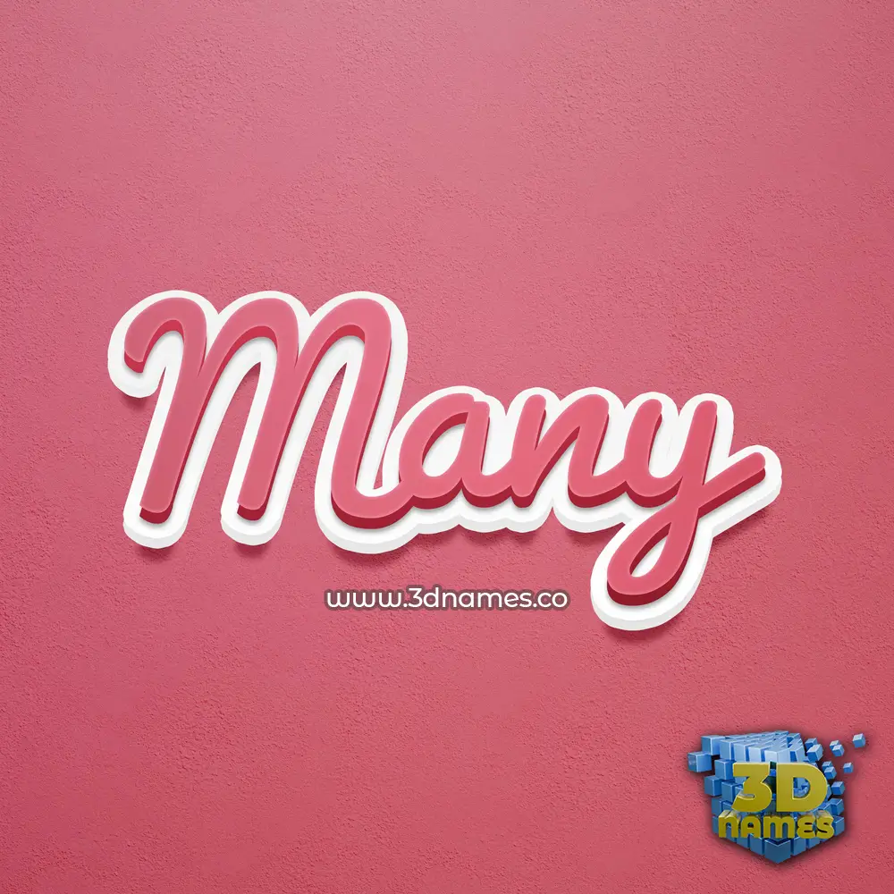 many in Red Scribble style - 3D name wallpaper